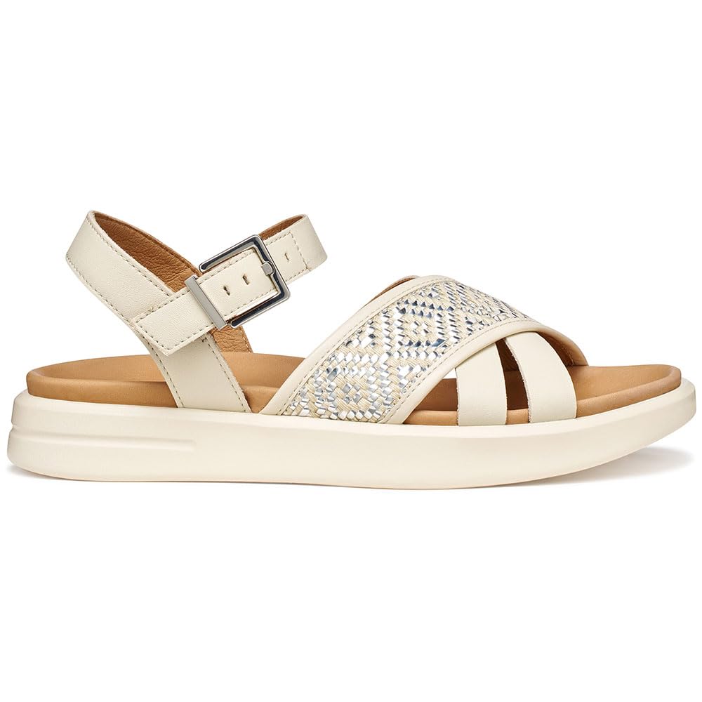 Geox Women's D XAND 2S B Wedge Sandal, Papyrus, 37 EU
