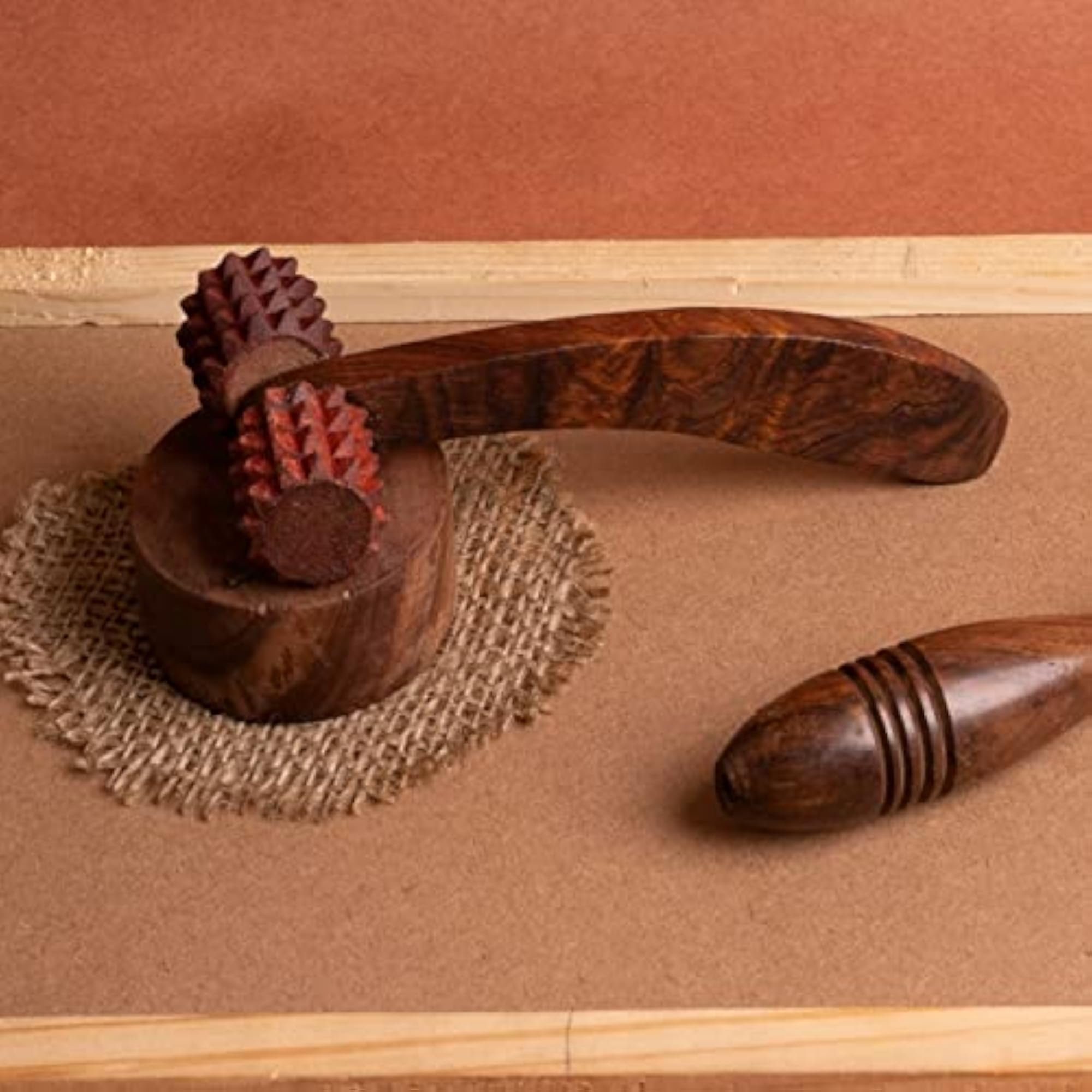 Wooden Roller Massager for Acupressure, Pain Relief