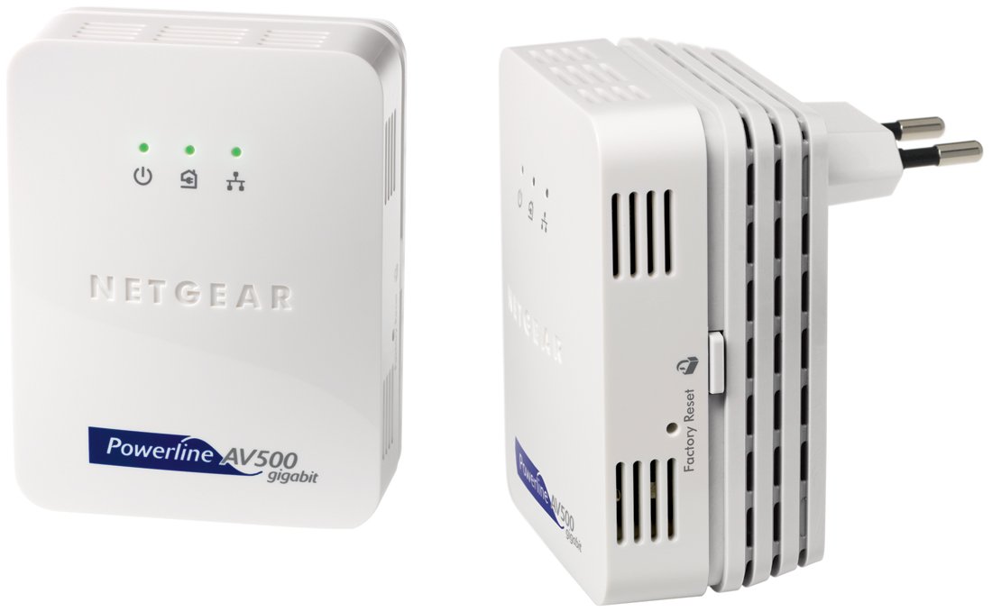 Netgear XAVB5001-100PES Pack de 2 Adaptateurs CPL Ethernet Powerline 500 Mbit/s Homeplug AV