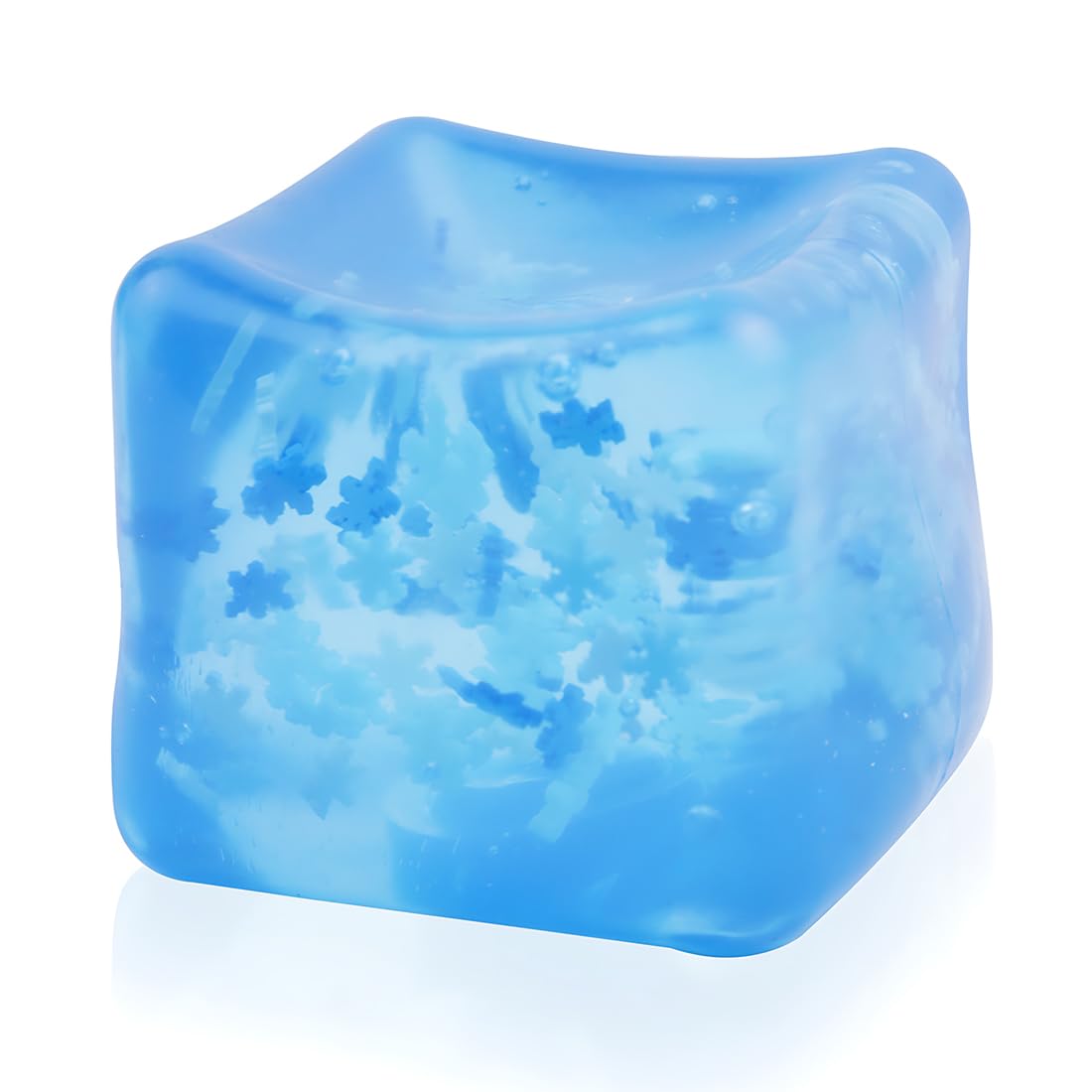 ZYBHMJE Stress Ball Ice Cube Fidget Toy for Kids and Adults - Sensory Squeeze Cube With Enhanced Grip Strength - Blue Anxiety Relief Toy for Boys and Girls