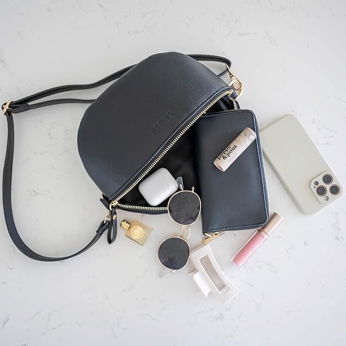 Image of Leather RFID Anti Theft Sling Bag for Women, Pickpocket Proof Travel Crossbody Bag, RFID Blocking Crossbody Purse for Women