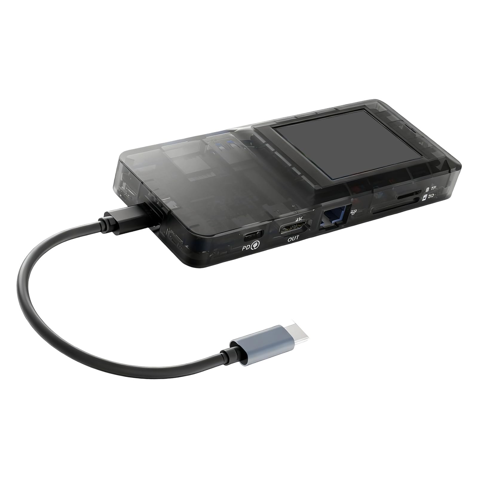 Centro compacto y transportable para portátil con puertos USB y aberturas estándar 7