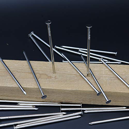 Image of JEGONFRI 25PCS 4 inch Nickel Plated Flat Head Nails for Hanging, Wood Nails