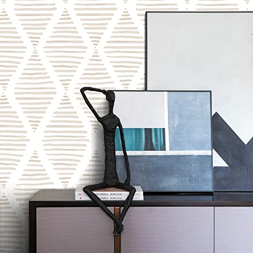 Image of Modern Peel and Stick Wallpaper Boho Geometric Contact Paper 17.3''x78.8''
