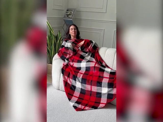 Snug Rug Cosy Coperta Pile con Le Maniche Coperta Indossabile, Plaid coperta in pile fleece con