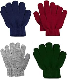 KETKAR Boys|Girls Kids Winter Gloves Pure Woolen Gloves_Pack Of 04(Multicolour) Price In India