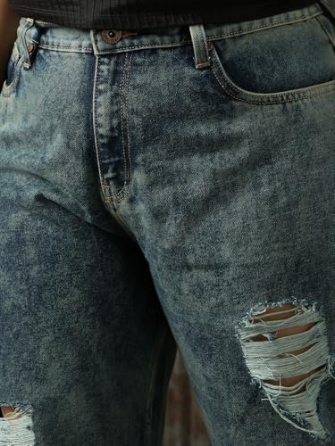 Image of High Star Women Cotton Washed Mom Fit Casual High-Rise Jeans