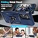 Janmitta Compatible with Samsung Galaxy A26 5G Case Built in Slide Camera Lens Cover+Screen Protector+Finger Ring Holder Kickstand,Heavy Duty Shockproof Full Body Phone Cover,2025 Blue
