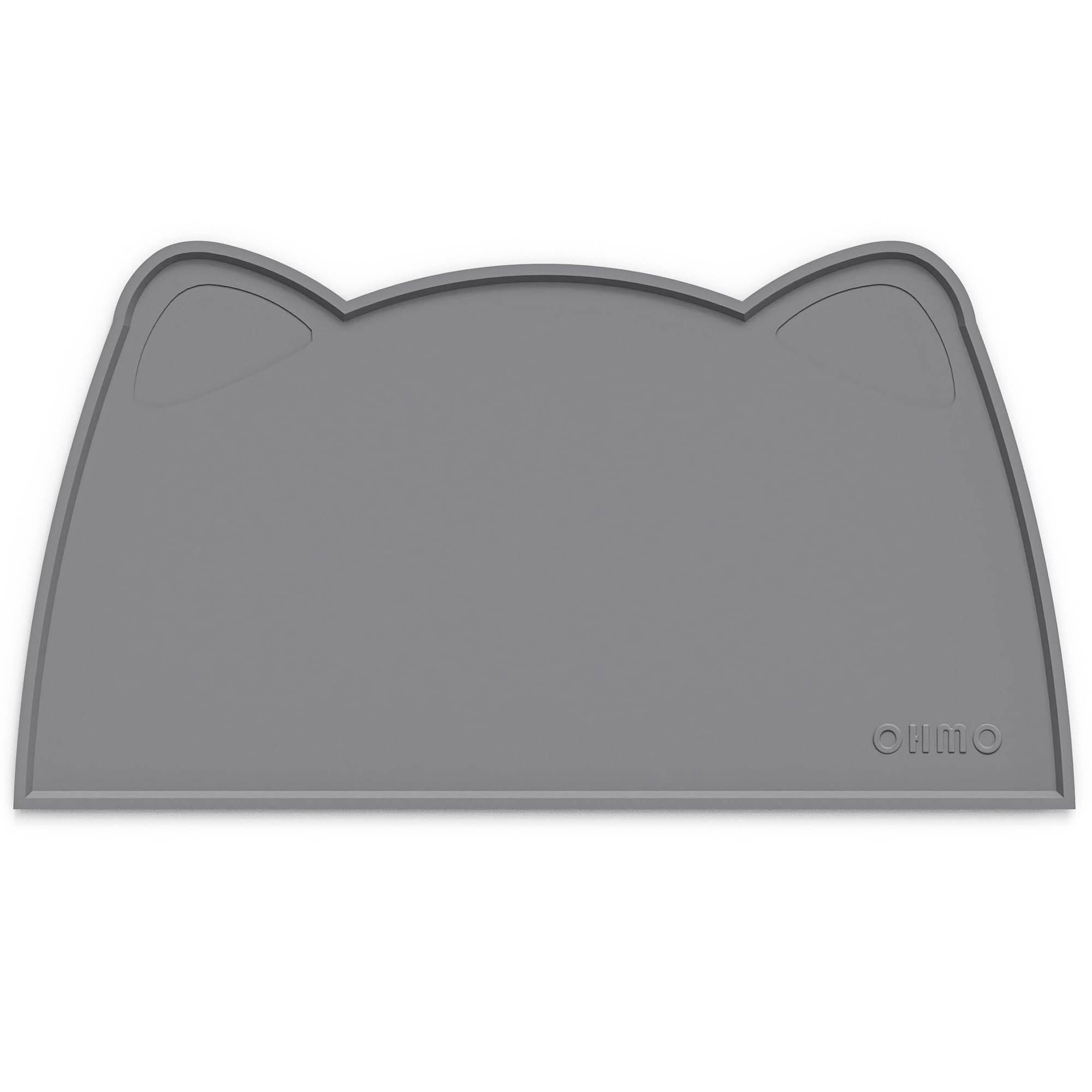 OHMO Cat Food Mat, Silicone Waterproof Dog Food Mat, Non-Skid Spill Proof Pet Feeding Mat for Food and Water, Easy to Clean Dog Placemat(Dark Grey, 52 * 30cm)