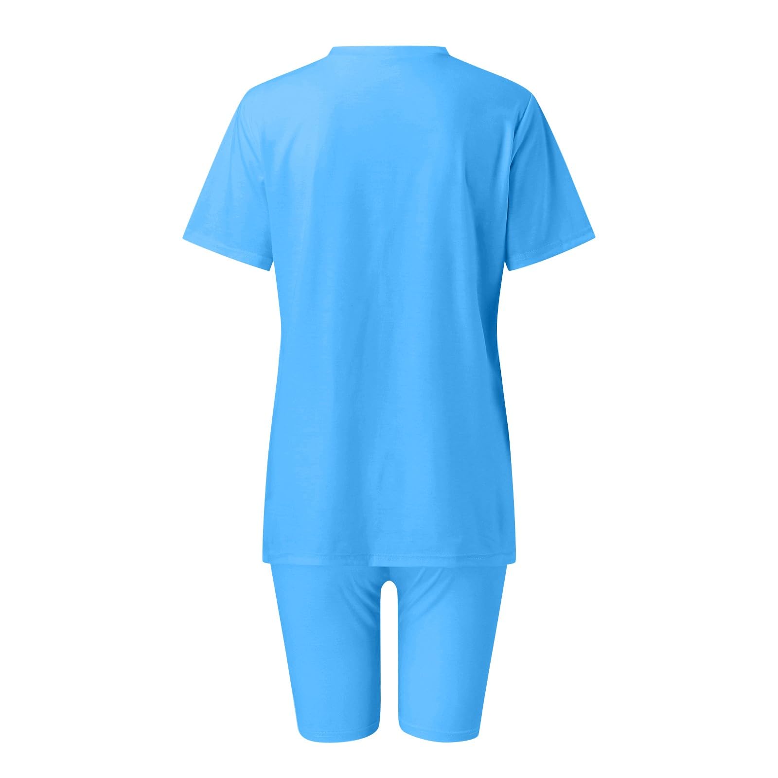 Generisch Trajes de dos piezas para mujer, tops de manga corta y pantalones cortos, conjuntos de deportes de yoga para correr