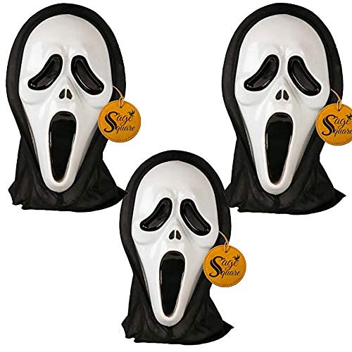 Sage Square Ghost Comic FACE MASK Fawkes Mask Anonymous Edition Face-Mask Perfect Fit Cosplay Holi Halloween Function Parties. (Set of 3) (B097P6L4Y7) Amazon Price History, Amazon Price Tracker