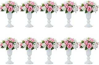 NUPTIO Pcs of 2 Mini Sized Metal Wedding Centerpieces Vase for Wedding Party Table Decoration, Vases for Centerpieces, 10cm Tall Trumpet Vase Flower Holder for Christmas Anniversary Ceremony