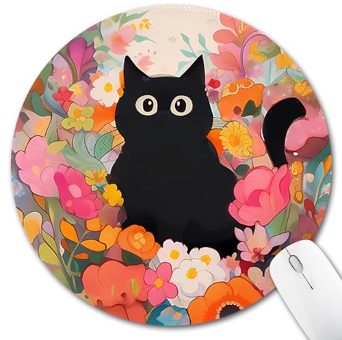 Hancynir H001-CATF-MUL Black Cat Small Mouse Pad cover