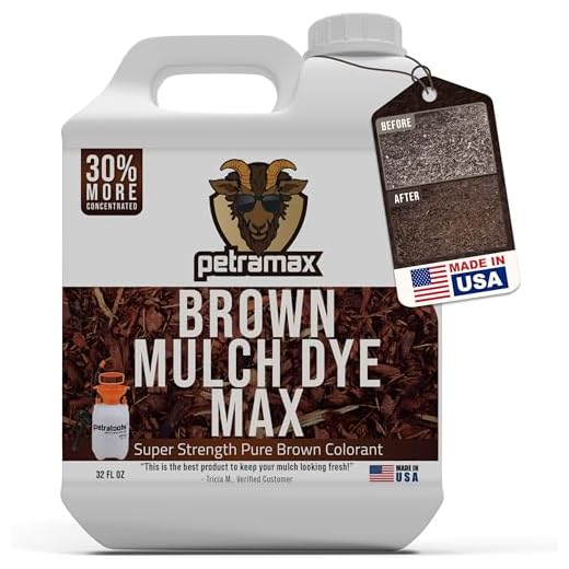 PETRAMAX Petra Brown Mulch Dye, 3,600 Sq Ft Coverage - Brown Mulch for Landscaping & Garden Beds, Wood Mulch Dye - 32 Oz