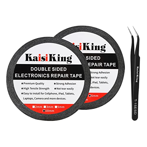 Image of Kaisiking 5mm / 10mm x 50M Double Sided Adhesive Tape LCD Touch Screen Tape Phone Repair Tape with 1 Tweezers for Cell Phone, iPad, Tablets, Laptops, Camera, LCD Screen