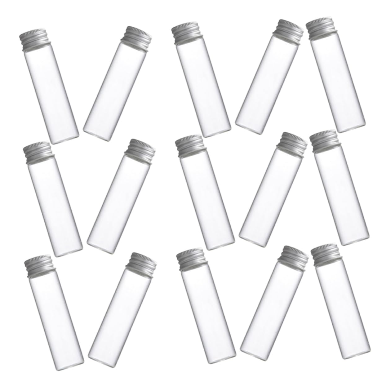 PRETYZOOM 30pcs Glass Paint Bottles Screw Caps Lotion Bottles Small Jars Lids Apothecary Jars Lids