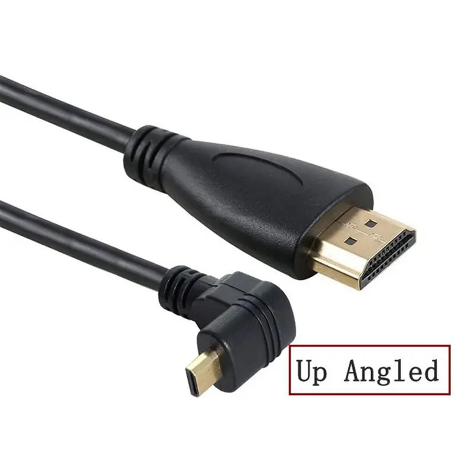 Kabel typu A A Micro HDMI typu D góra dół lewy i prawy kąt 3D kabel kolankowy 4K 1080p Audio kompatybilny z Micro HDMI do kamery tabletu (3m, Up)