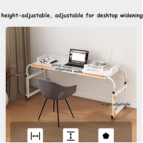 Table de lit extensible avec roulettes et poste de travail informatique mobile réglable
