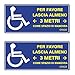pubblimania Kit 2 Adesivi DISABILI INVALIDI Spazio di Manovra PVC Adesivo Resistente per Esterno