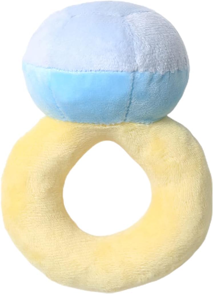 hokojix Dog Engagement Ring Plush Squeaky Toy Soft Chew Toy Pet Massage Supplies