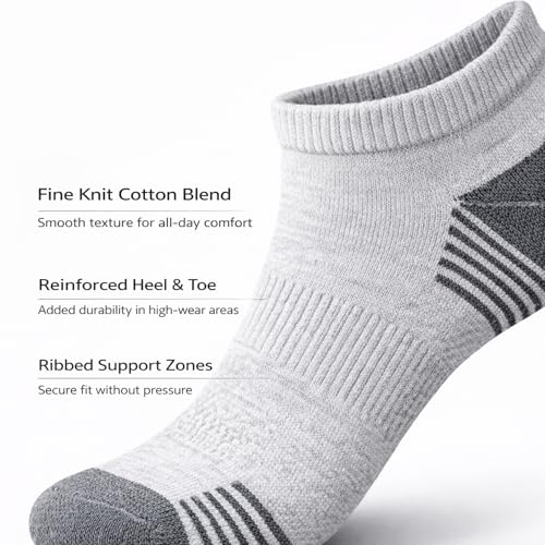 Image of No Show Socks Mens Low Cut Athletic Running Casual Liner Socks.
