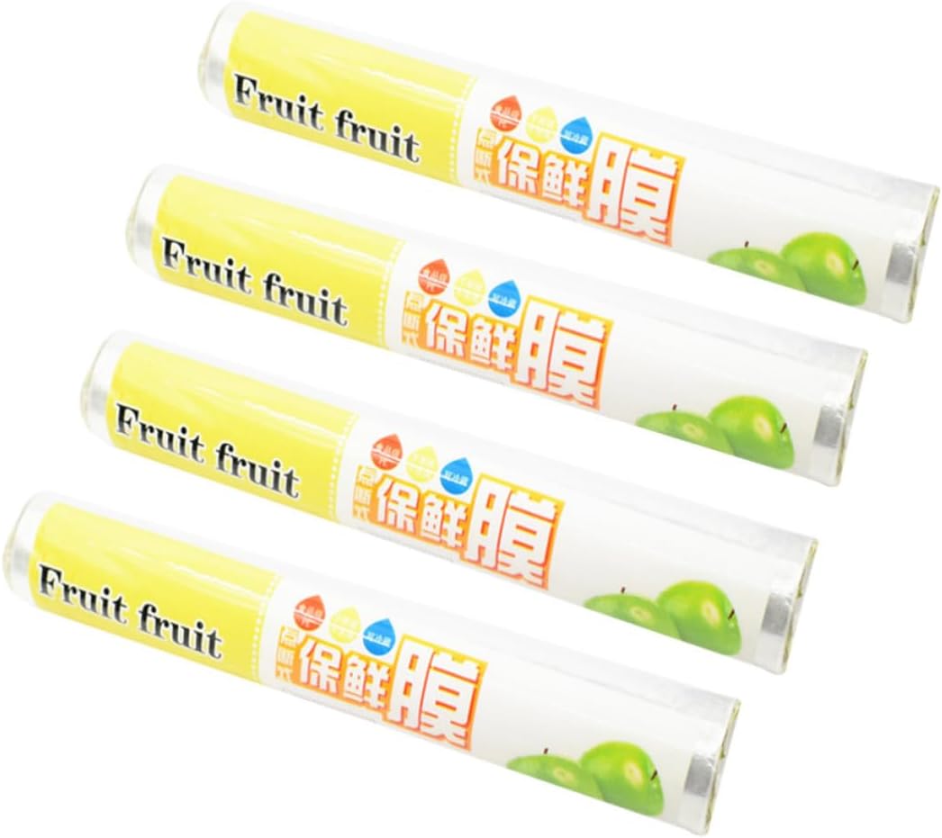 5 Rolls Plastic Wrap for Food Cling Film Pe Material Disposable Food Storage Wrap Keeps Fruit and Vegetable Fresher Easy to Cut for Kitchen and Commercial Facilities