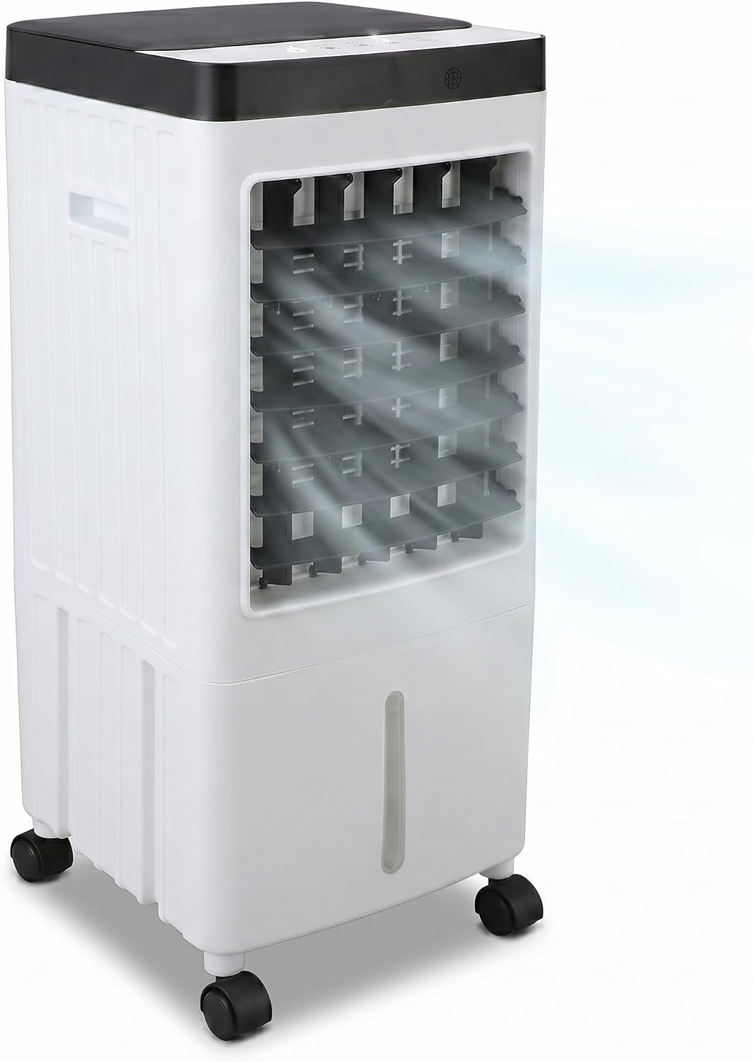 Luftkühler Ohne Abluftschlauch 10L 65WMobiles Klimagerät mit Wasserkühlung | 3 Stufen Fernbedienung Timer, Luftkühler für Zuhause Büro Schlafzimmer, Klimagerät Mobil mit Eispack