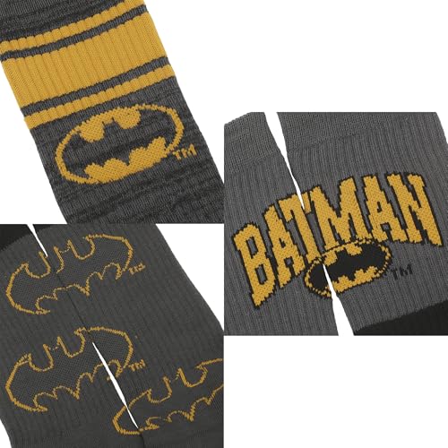 Bioworld Batman Logo Play Mens Athletic Crew Socks 3 Pack4