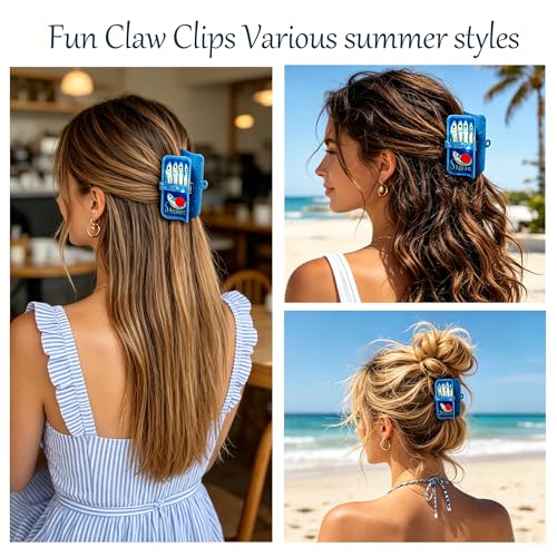 Pinza para cabello con diseño de sardina Fun Claw Clips miniatura 4