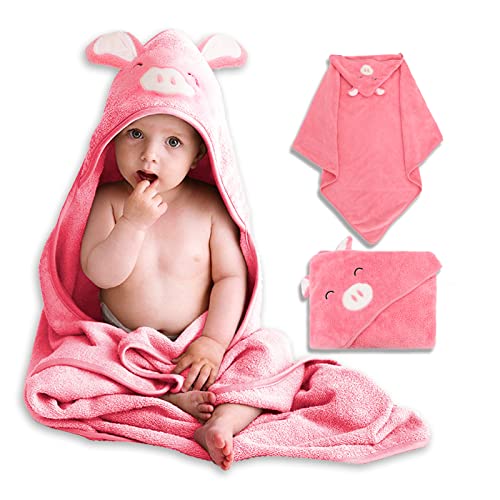 Tdiapers Hooded Towel For Kids, Bath Towel For Girls Boys, Toddlers Beach Towel With Hood Highly Absorbent Coral Fleece Bathrobe #TOP14