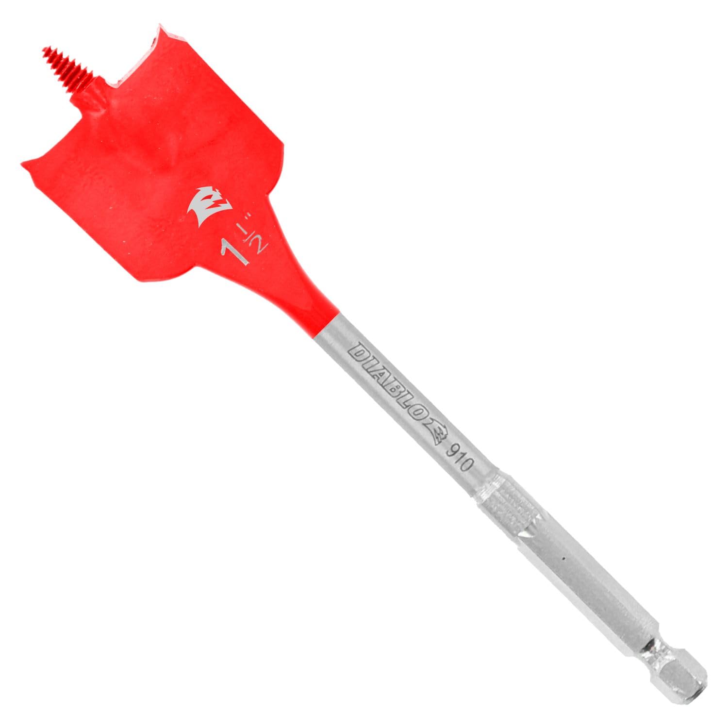 Diablo Spade Bit for Wood - Speed-TIP Design - 1-1/2" Diameter, 6" Length, 1/4" Hex Shank - DSP2170