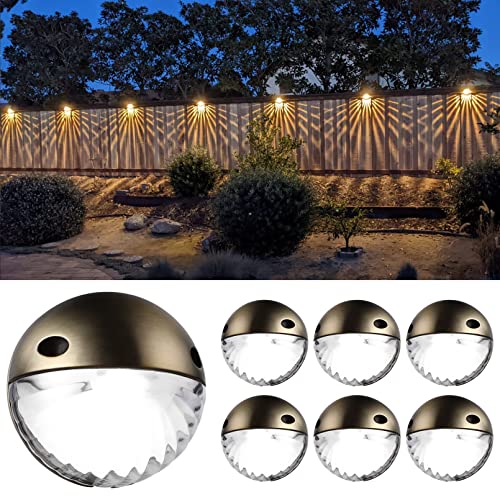 LEONLITE Unique Rays LED Low Voltage Deck Lights Outdoor, 12V Landscape Step Railing Fence Light, Aluminum, 3000K Warm White, IP65 Waterproof, Landscape Deck Light for Backyard, Bronze, Pack of 6