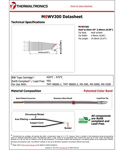 Image of Thermaltronics M8WV300 Hoof w /Dent 45deg 2.40mm (0.09in)