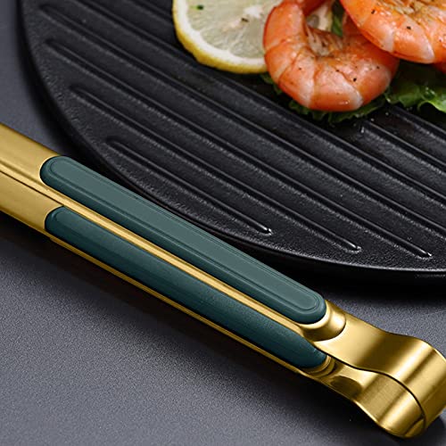 Pinze da Cucina 1pc Pinze per Alimenti in Acciaio Inossidabile Dorato Pinze da Portata Antiscivolo per Barbecue Carne Insalata Pane Accessori da Cucina Cottura