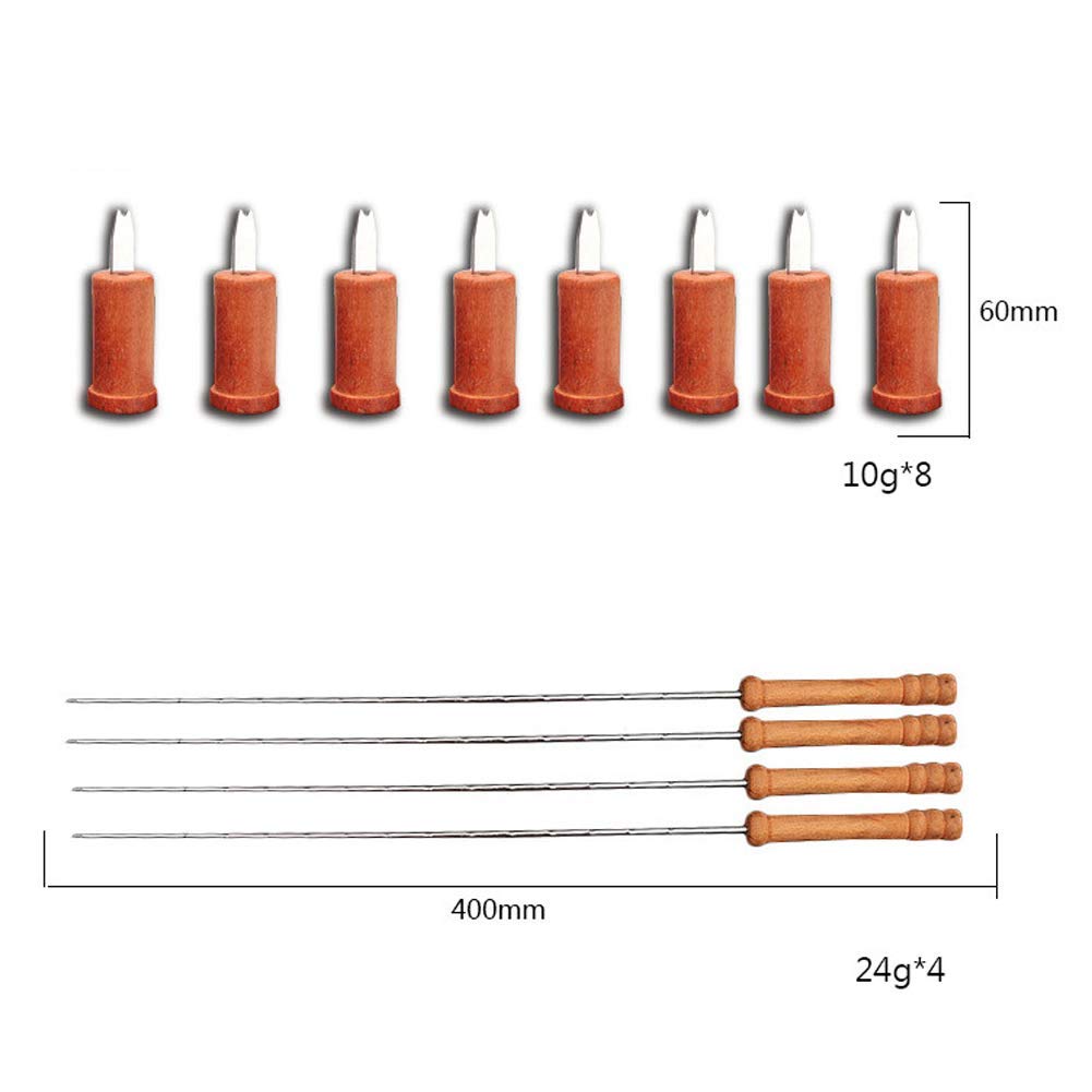 Completo 18pcs Herramienta Barbacoa, Juego de Utensilios para Barbacoa al Aire Libre con Mango de Madera, Juego de Utensilios para Barbacoa al Aire Libre para Hombres/Padres Madera