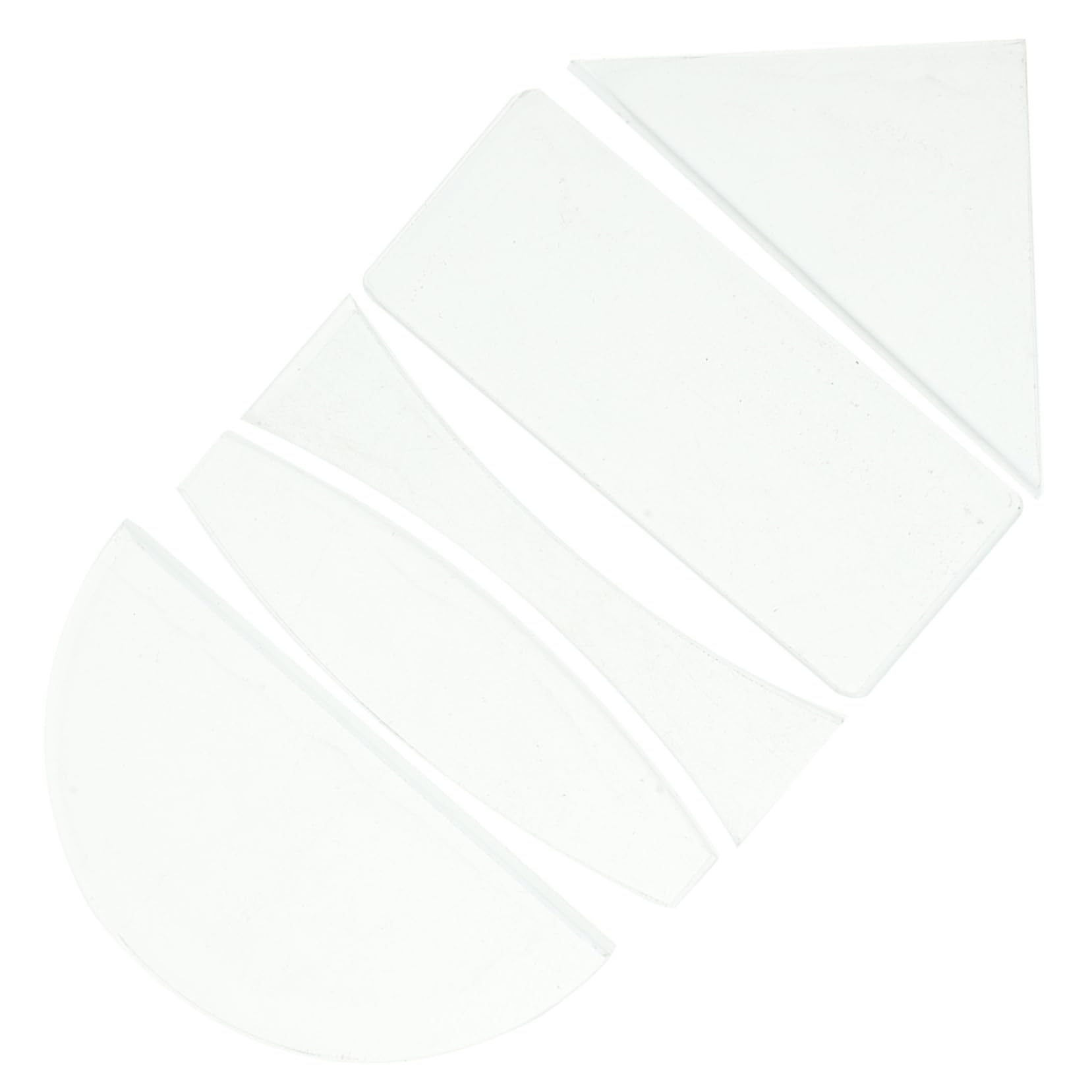 CIYODO 5 Pcs Optical Laboratory Lens Spherical Lens Lenses for Physics Science Class Optics Kits Optical Experiments Tools Light Prism Semicircular Optical Lens Prisms Transparent Glass