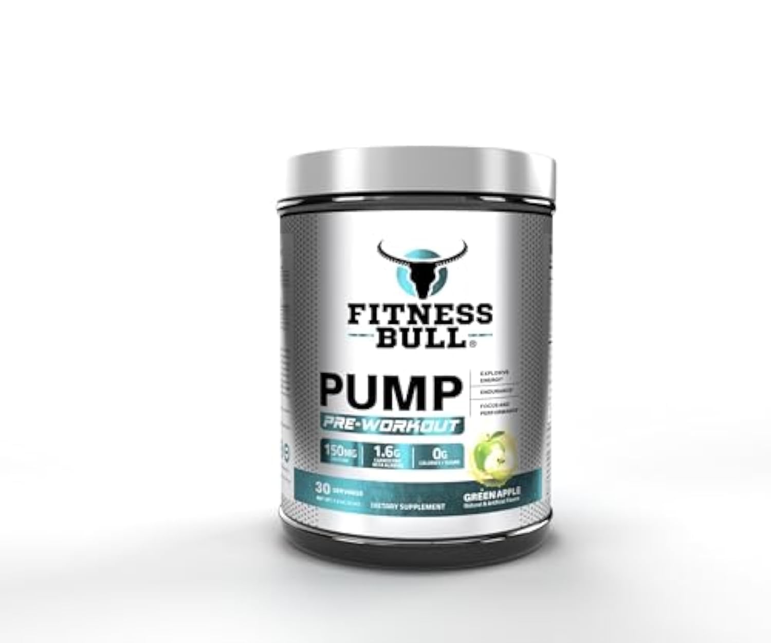Pump Pre Workout I Explosive Energy Blend I Support Endurance, Focus & Performance I 150 Grams Caffeine I Zero Sugar & Calories I Green Apple Flavour I 225 Grams (30 Servings)