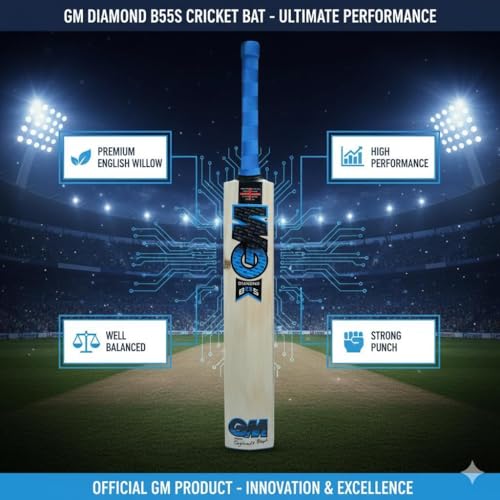 Image of SAG GM Special Edition English Willow Cricket Bat for Men and Boys for Tournaments with Full Cane Handle Play Lather Ball