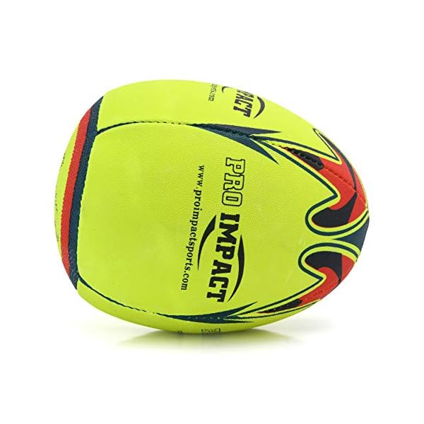 Pro Impact Rebounder Match Rugby Ball White and Neon Yellow - Image 5