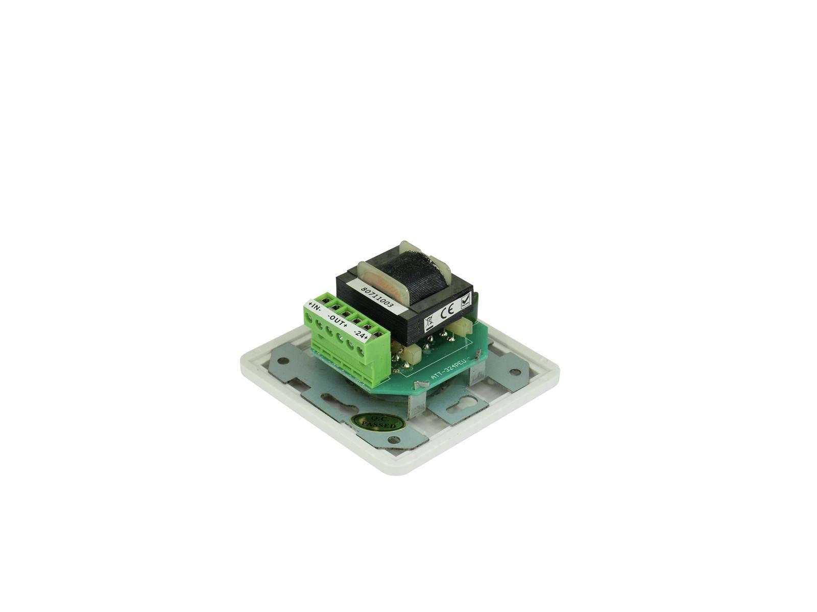 OMNITRONIC ELA LS-Regler, 20 W Mono weiß | Einbau-Lautstärkesteller mit 24-V-Pflichtempfangsrelais