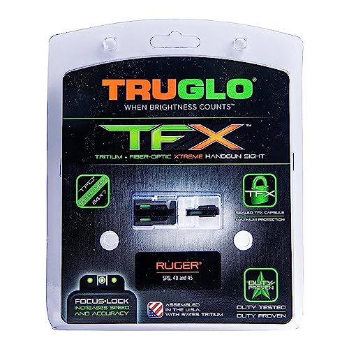 Image of TRUGLO TFX Handgun Sight | Durable Shock-Resistant Compact Brightly Glowing Tritium & Fiber-Optic Xtreme Day /Night Sight for Handguns
