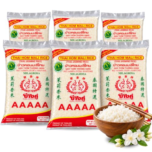Arroz Jazmín Double Elephant, Origen Tailandia, 6 Unidades de 1 Kg