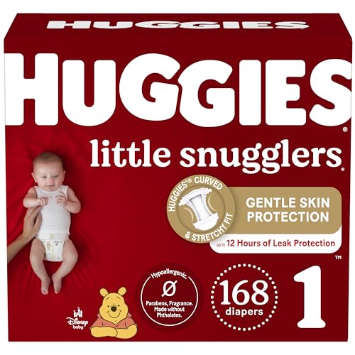 Image of Huggies Size 1 Diapers, Little Snugglers Diapers, (8-14 lbs), 168 Count, Newborn