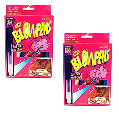 KARIC Set of 6 Pc Colour Spray Magic Blowpen Set with Sketch Pens and Blow Pens with 3 Paper Stensils Washable, Suitable for Students, Kids and Craft Lovers Pack of 2 (B09H3LWXQ5) Amazon Price History, Amazon Price Tracker