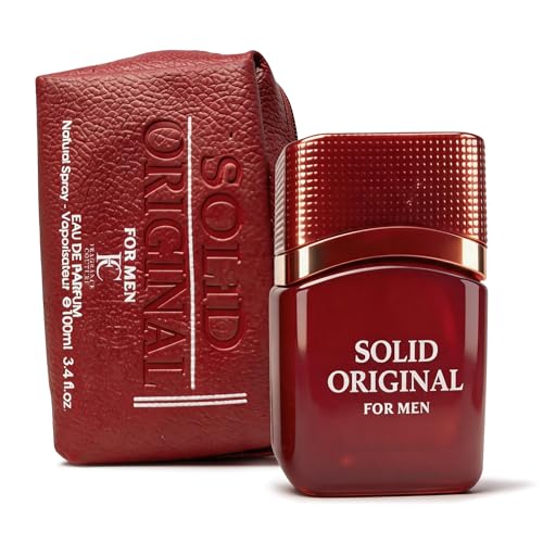 Image of AFLUXE Solid Original Red Eau de Parfum for Men, Fresh Fruity Woody Cologne with Apple, Patchouli & Vanilla Notes, Long Lasting Masculine Fragrance, 3.4 Fl Oz (100ml)