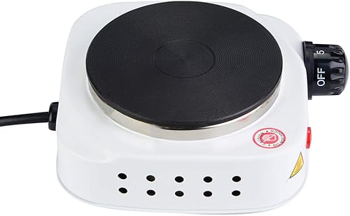 Miniatura 4 de Alvinlite Mini estufa eléctrica Placa caliente para cocinar|Placa de calefacción portátil de 500 W de un solo quemador multifunción para el hogar,