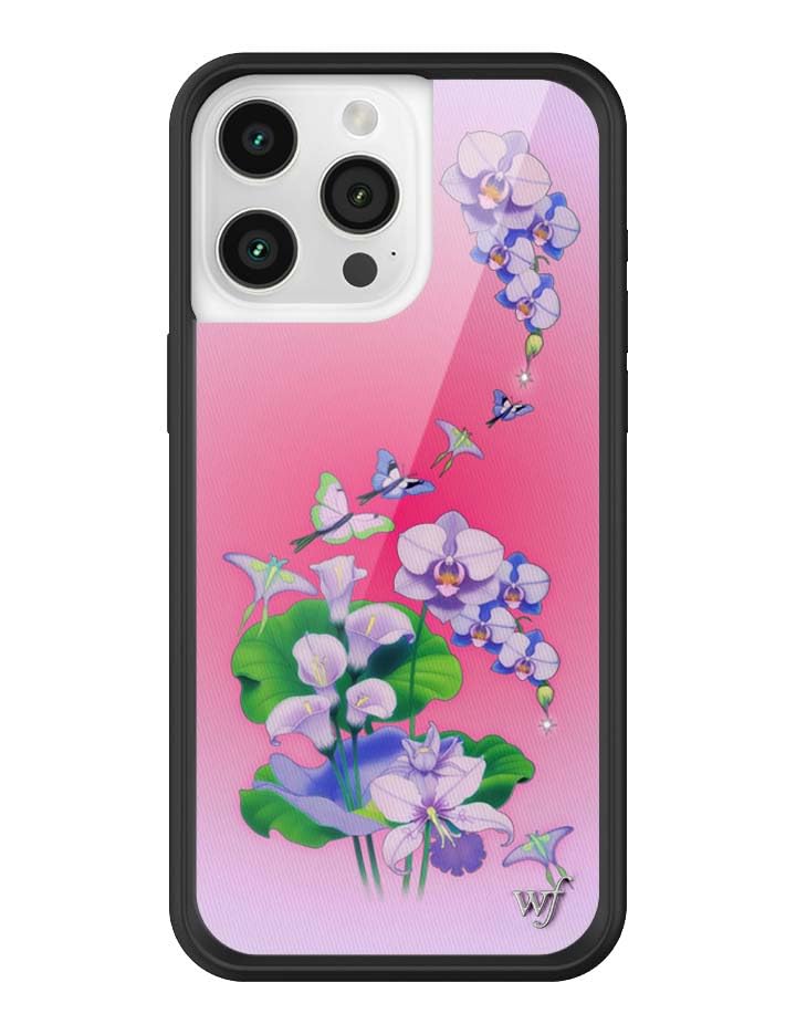 Coque iPhone 15 Pro Max Wildflower de créateur antichoc noire