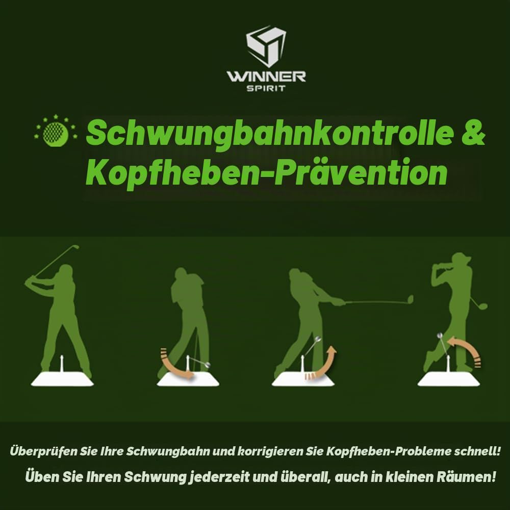 WINNERSPIRIT Real Swing 300 Golf Swing Trainingshilfe True Impact Der Weg zur Bestätigung Höhenverstellbar Stabile Konstruktion Swing Trainer Tragbar