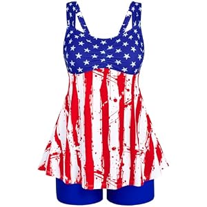 HUSKARY Womens Tankini Bathing Suits Two Piece Swimsuits with Shorts S-24W