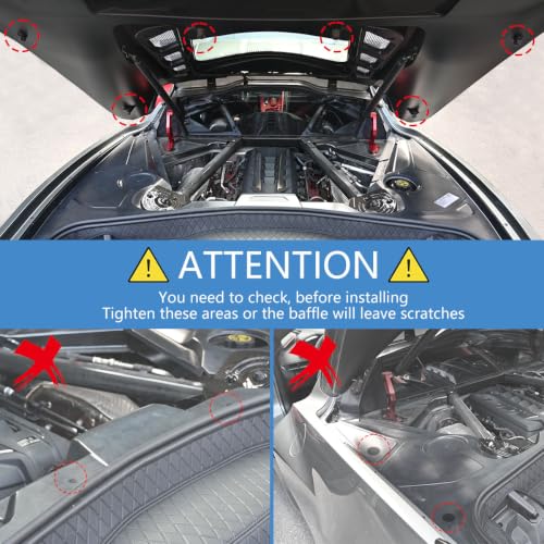 Image of Red Rear Engine Compartment Surround Overlay,Carbon Fiber Pattern Engine Bay Panel Cover Trim Side Panel Engine Bay Dress Up Kit for Corvette C8 Stingray Z51 2020+,for C8 Z06 /E-Ray 2023+